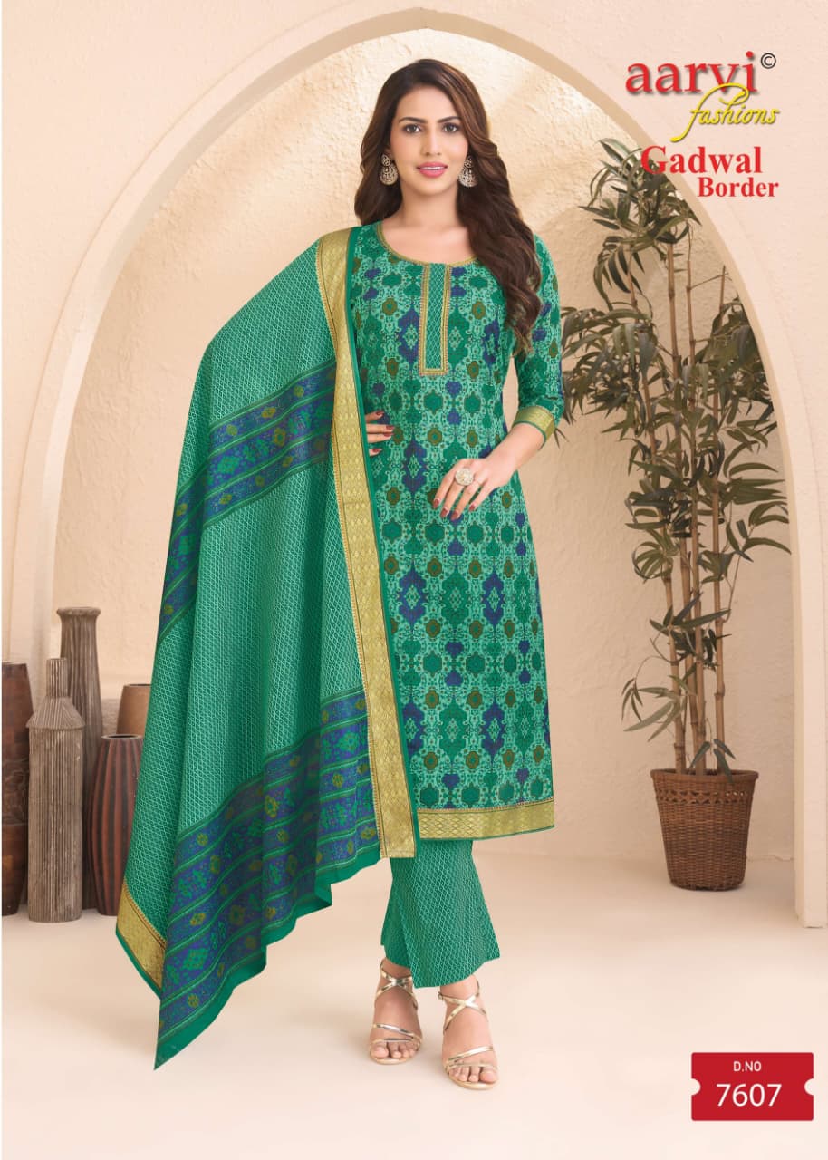 Aarvi Fashions Gadhwal 10 Cotton Salwar Kameez Catalog collection 9