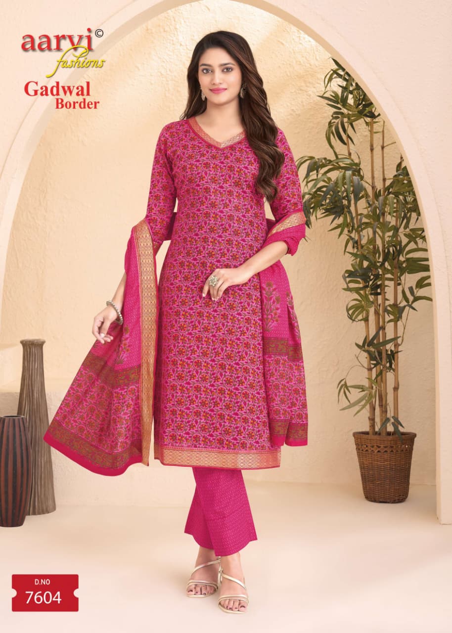 Aarvi Fashions Gadhwal 10 Cotton Salwar Kameez Catalog collection 11