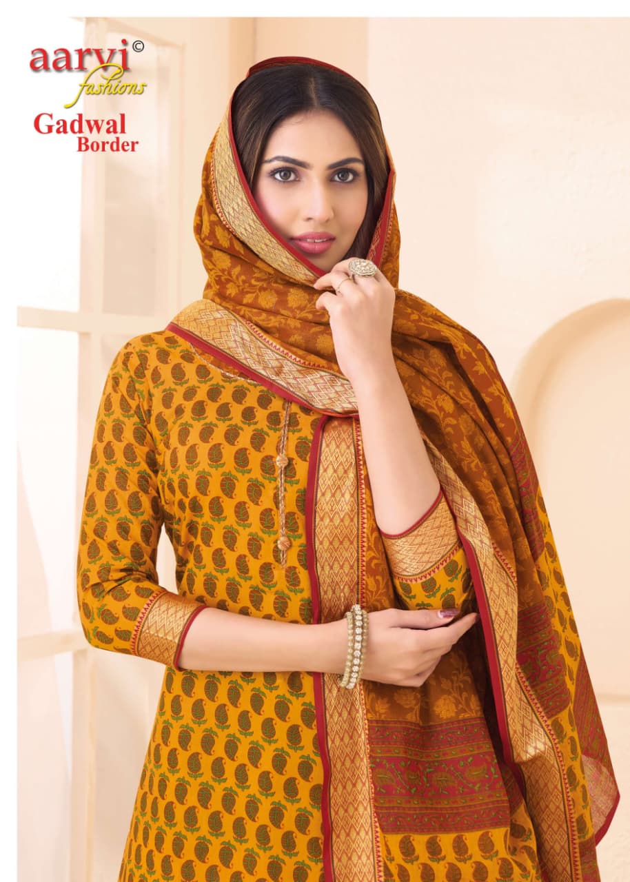 Aarvi Fashions Gadhwal 10 Cotton Salwar Kameez Catalog collection 7