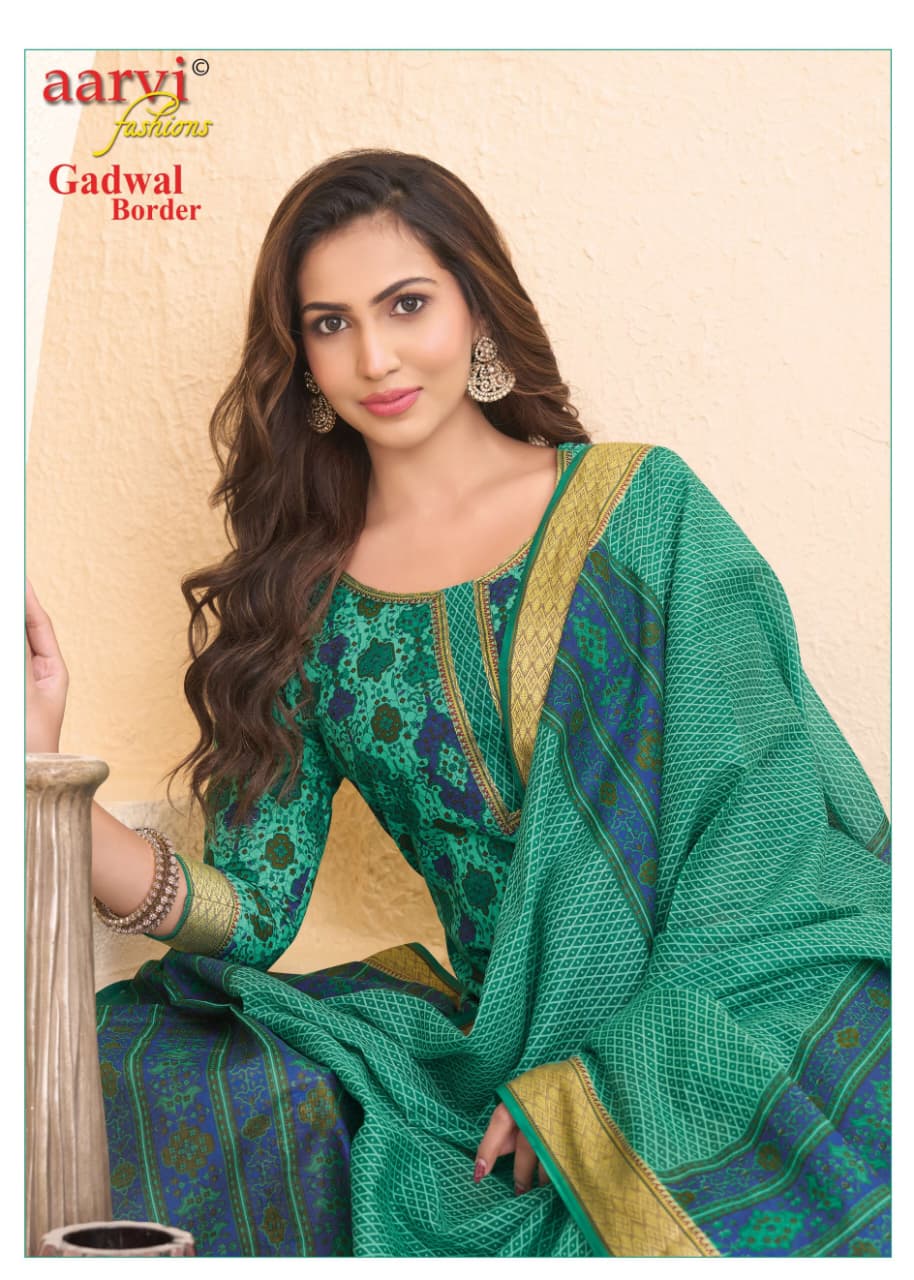 Aarvi Fashions Gadhwal 10 Cotton Salwar Kameez Catalog collection 6