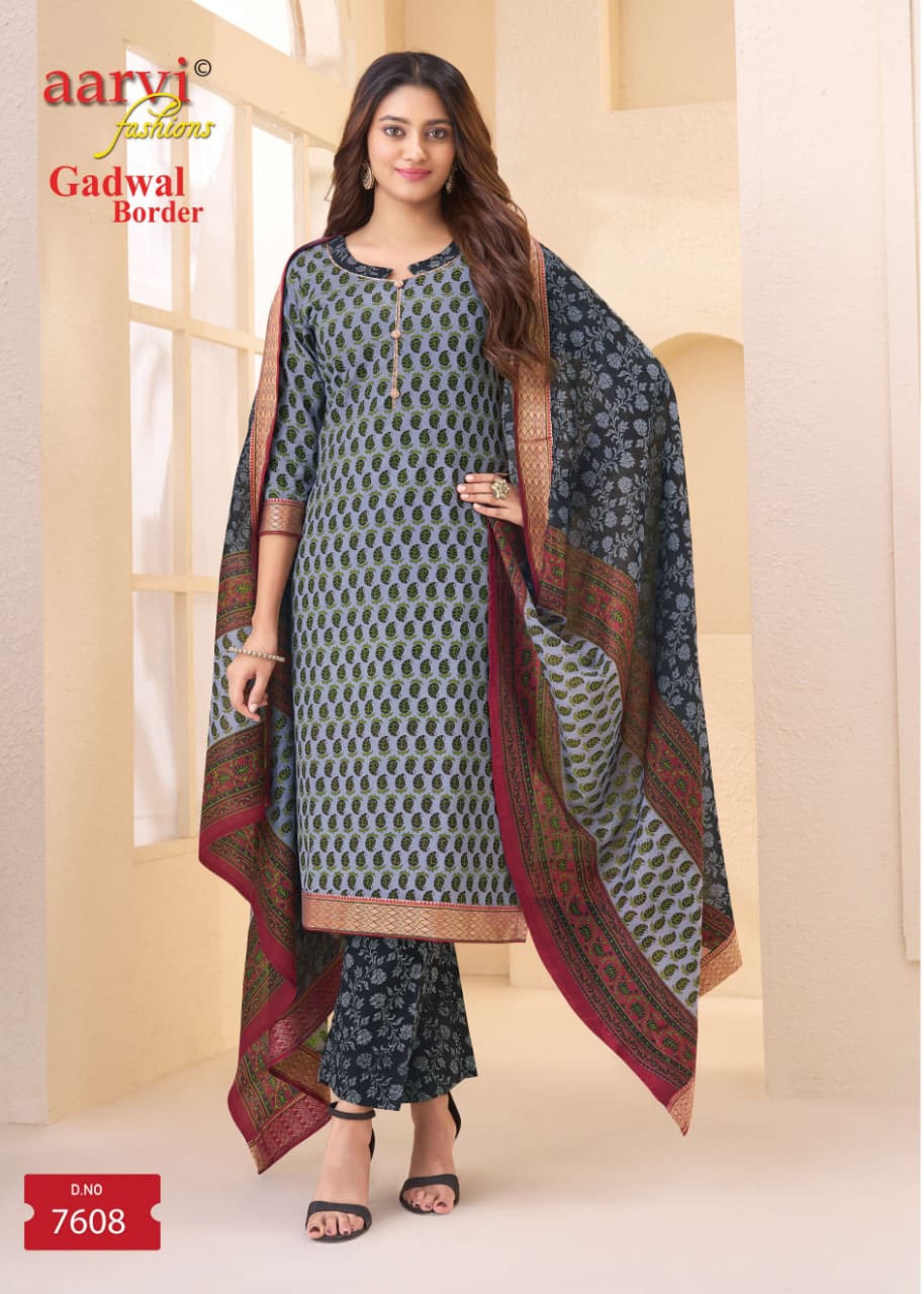 Aarvi Fashions Gadhwal 10 Cotton Salwar Kameez Catalog collection 5