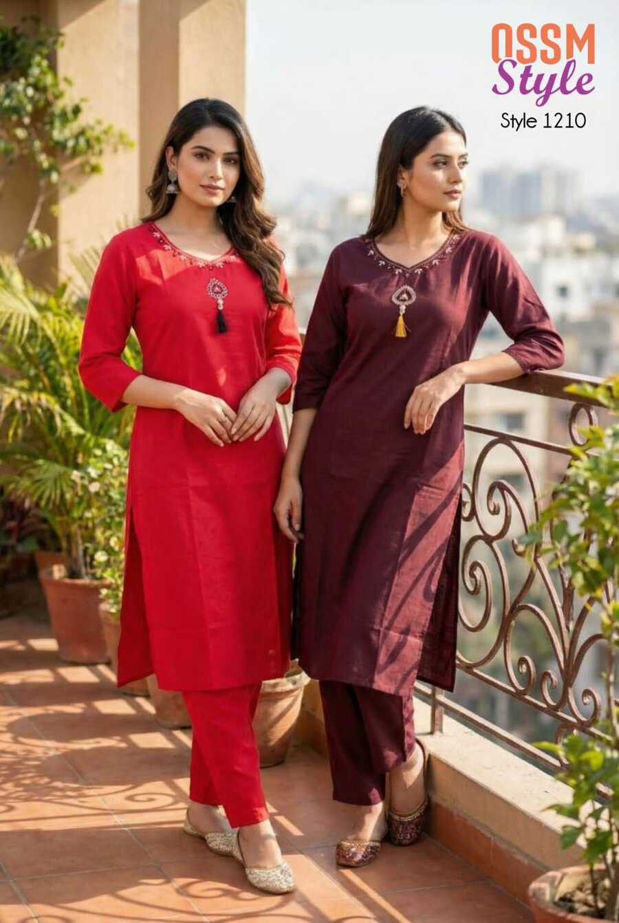 Ossm Style 1210 Cotton Kurtis With Bottom Size Set collection 3