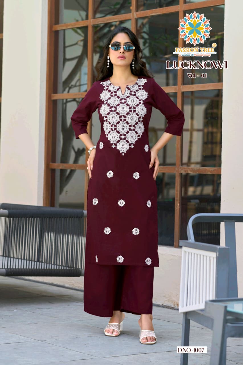 Passion Tree Lucknowi Kurti Palazzo Set Catalog collection 2
