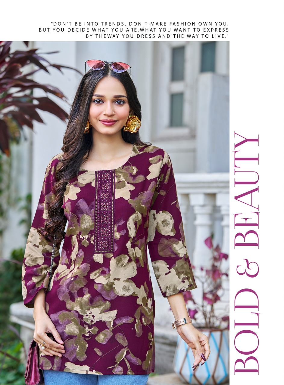 Radhika Lifestyle Evara Rayon Kurti Catalog collection 12