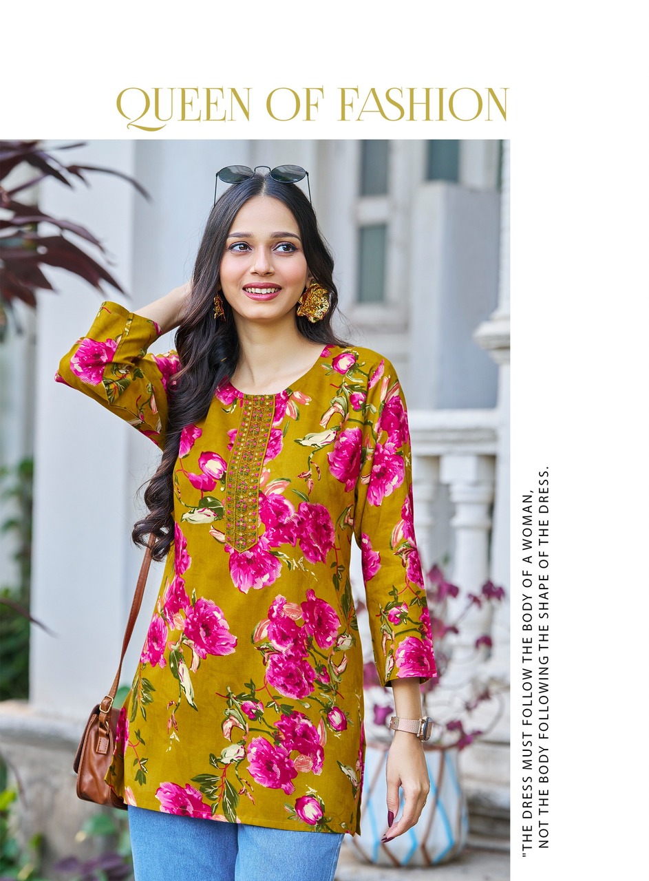 Radhika Lifestyle Evara Rayon Kurti Catalog collection 16