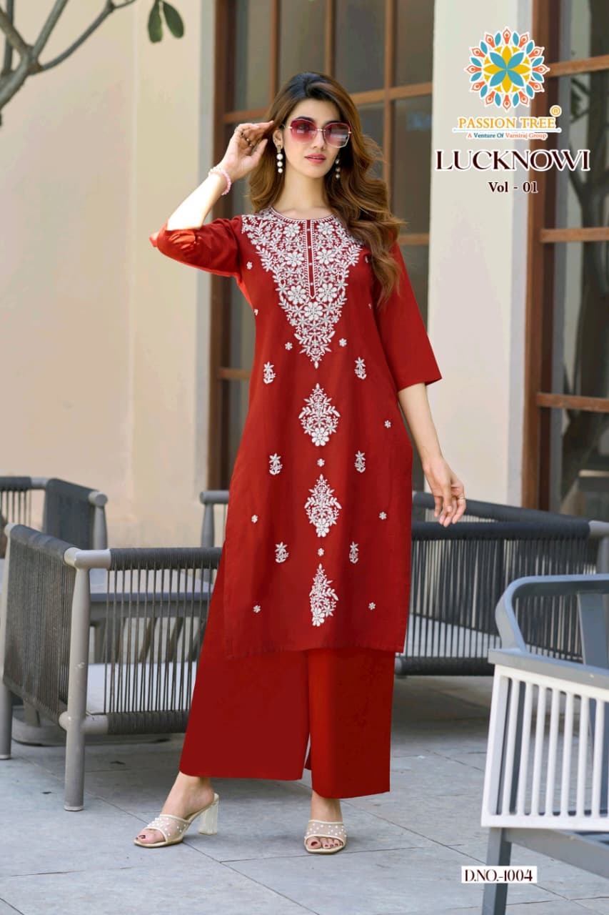 Passion Tree Lucknowi Kurti Palazzo Set Catalog collection 6