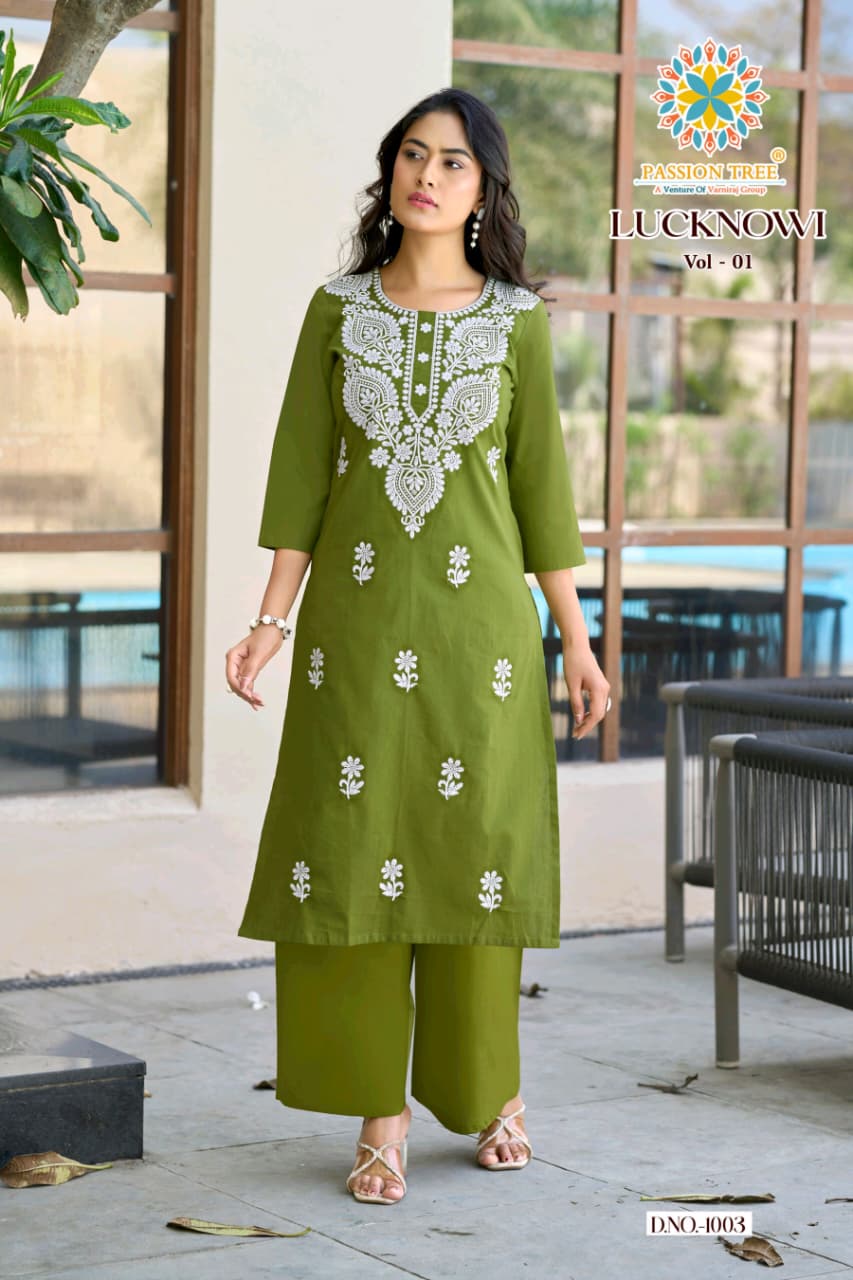 Passion Tree Lucknowi Kurti Palazzo Set Catalog collection 7