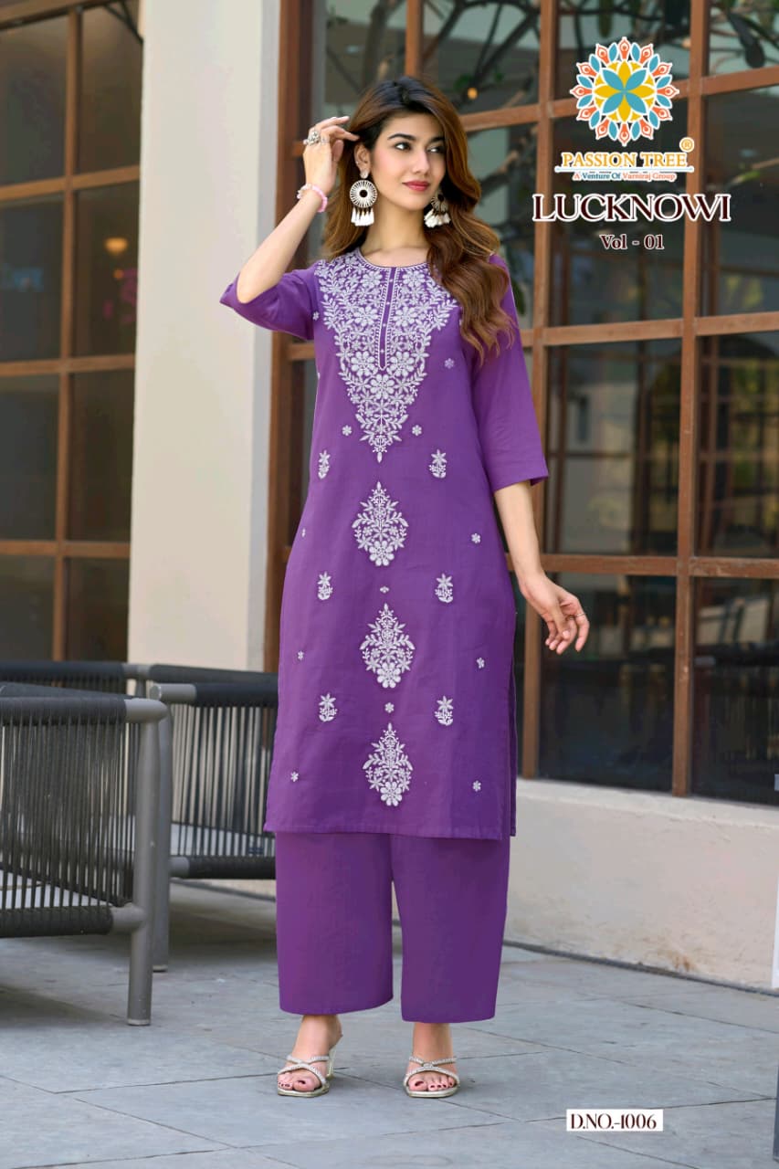 Passion Tree Lucknowi Kurti Palazzo Set Catalog collection 4