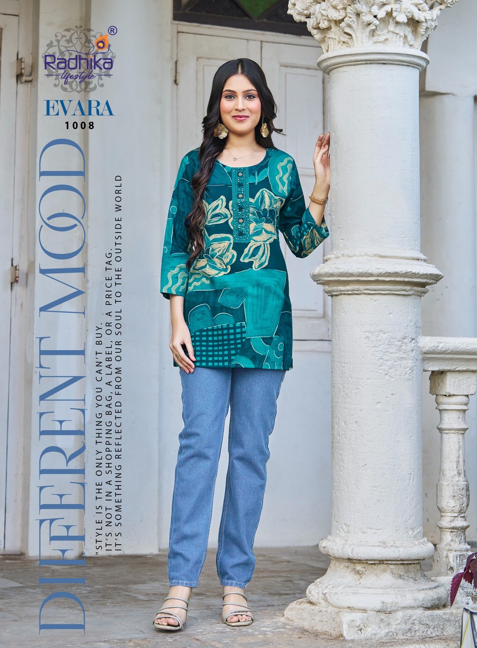 Radhika Lifestyle Evara Rayon Kurti Catalog collection 10