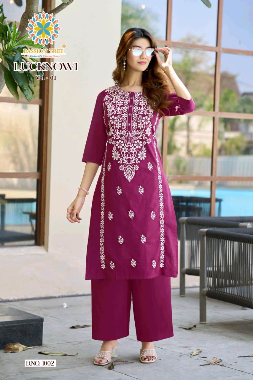 Passion Tree Lucknowi Kurti Palazzo Set Catalog collection 5