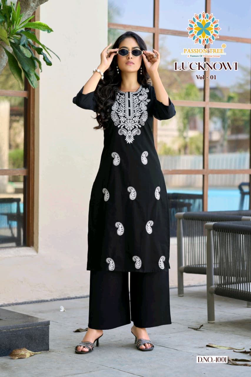 Passion Tree Lucknowi Kurti Palazzo Set Catalog collection 9