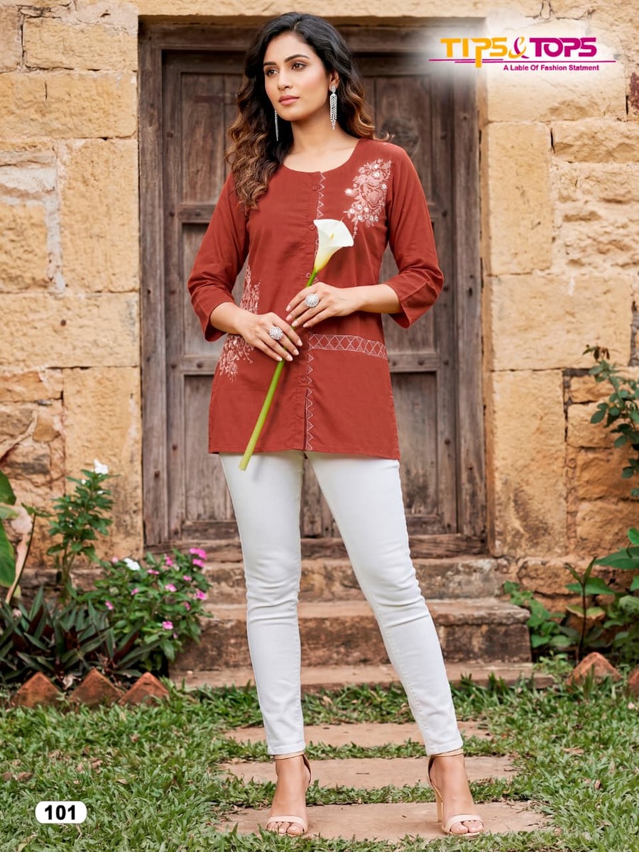 Tips And Tops Viana Cotton Kurtis Catalog collection 5