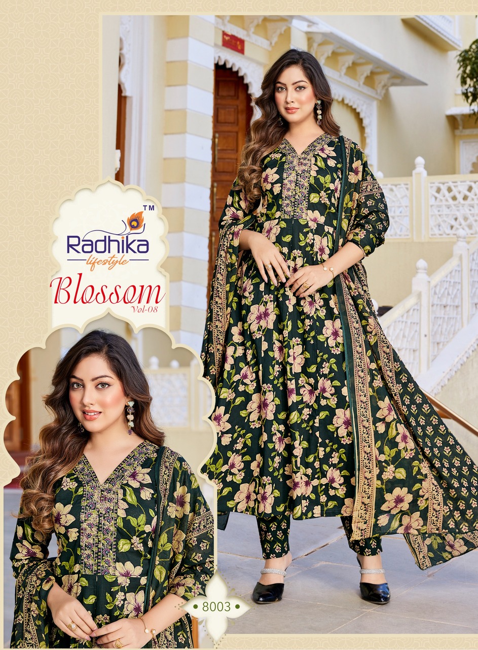 Radhika Lifestyle Blossom 8  Printed Salwar Kameez Catalog collection 7