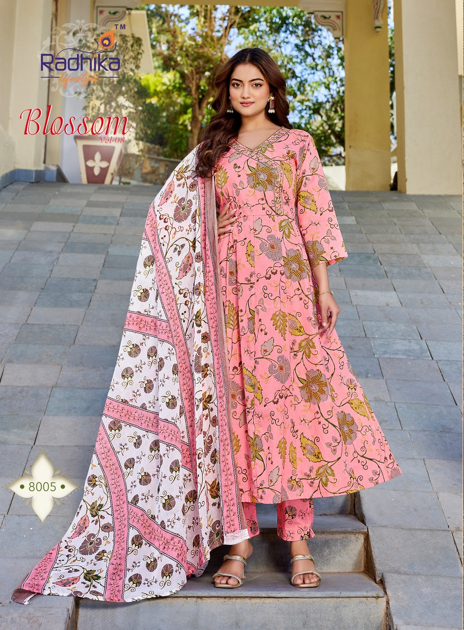 Radhika Lifestyle Blossom 8  Printed Salwar Kameez Catalog collection 3
