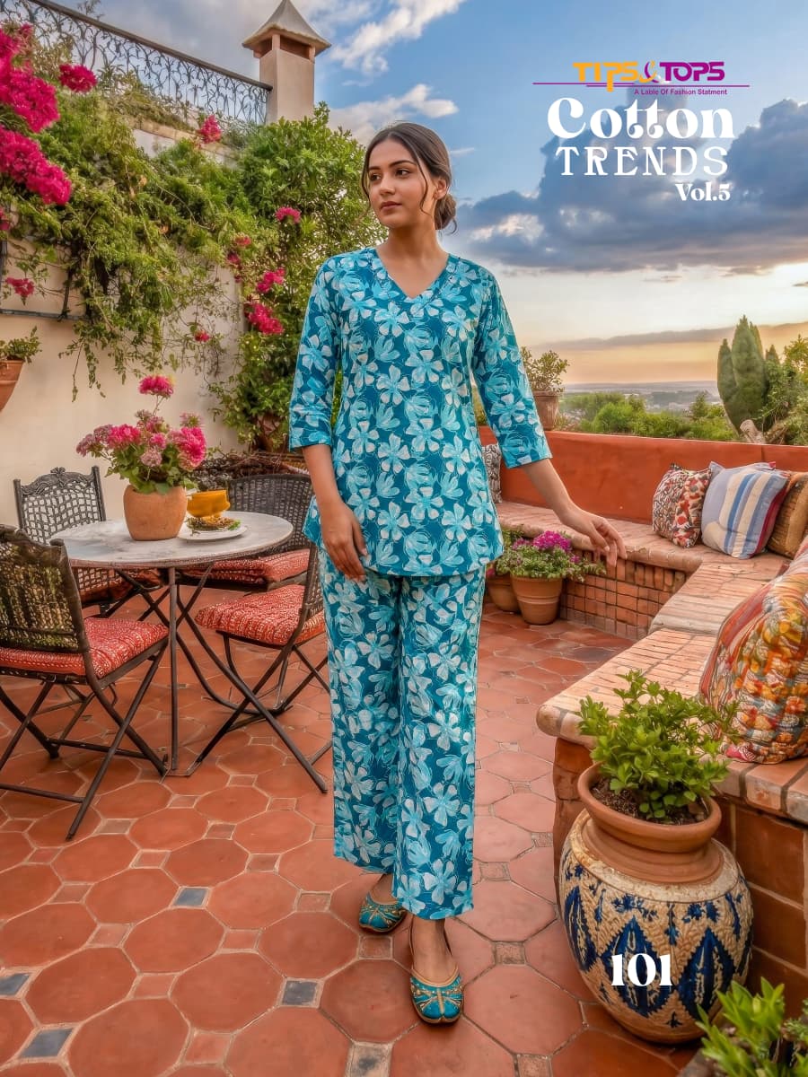 Tips And Tops Cotton Trends Vol 5 Co Ord Set Catalog collection 1