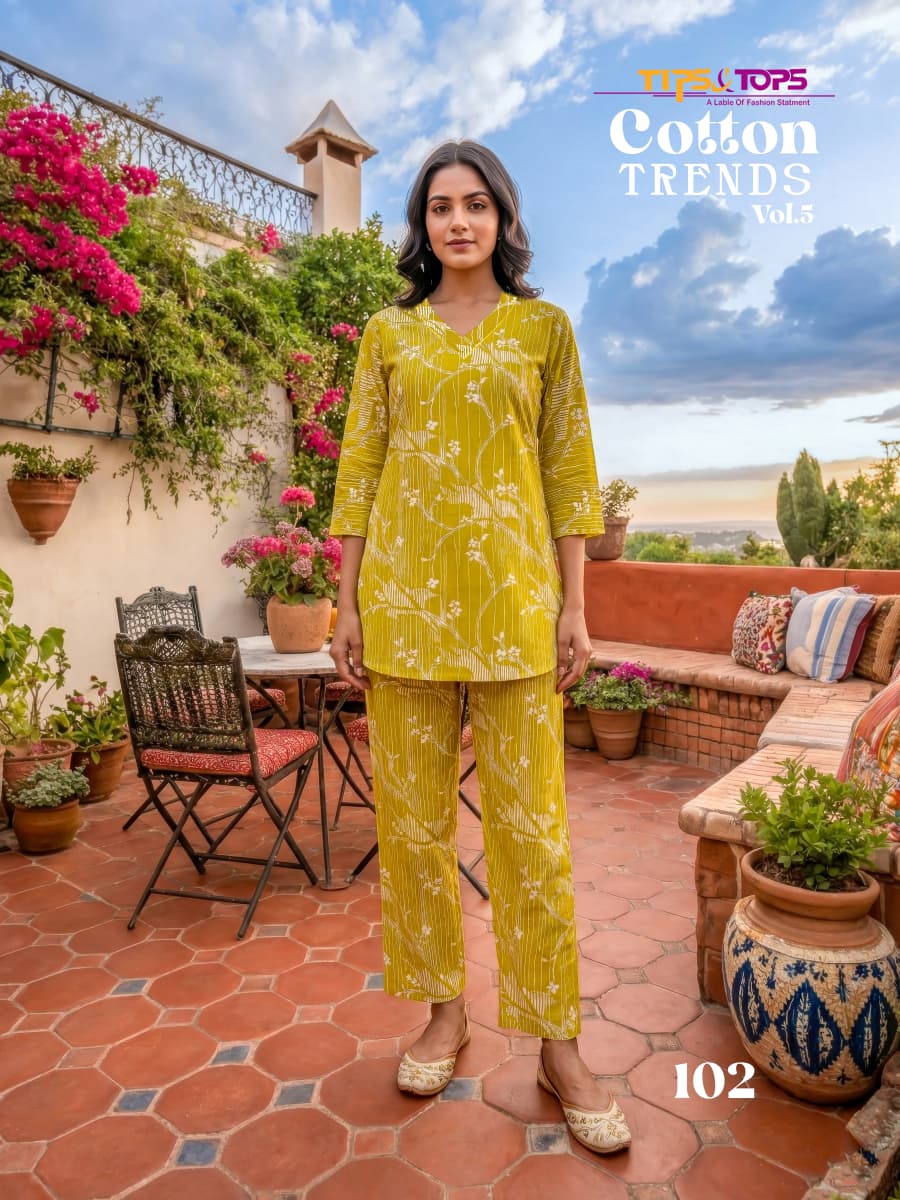 Tips And Tops Cotton Trends Vol 5 Co Ord Set Catalog collection 7