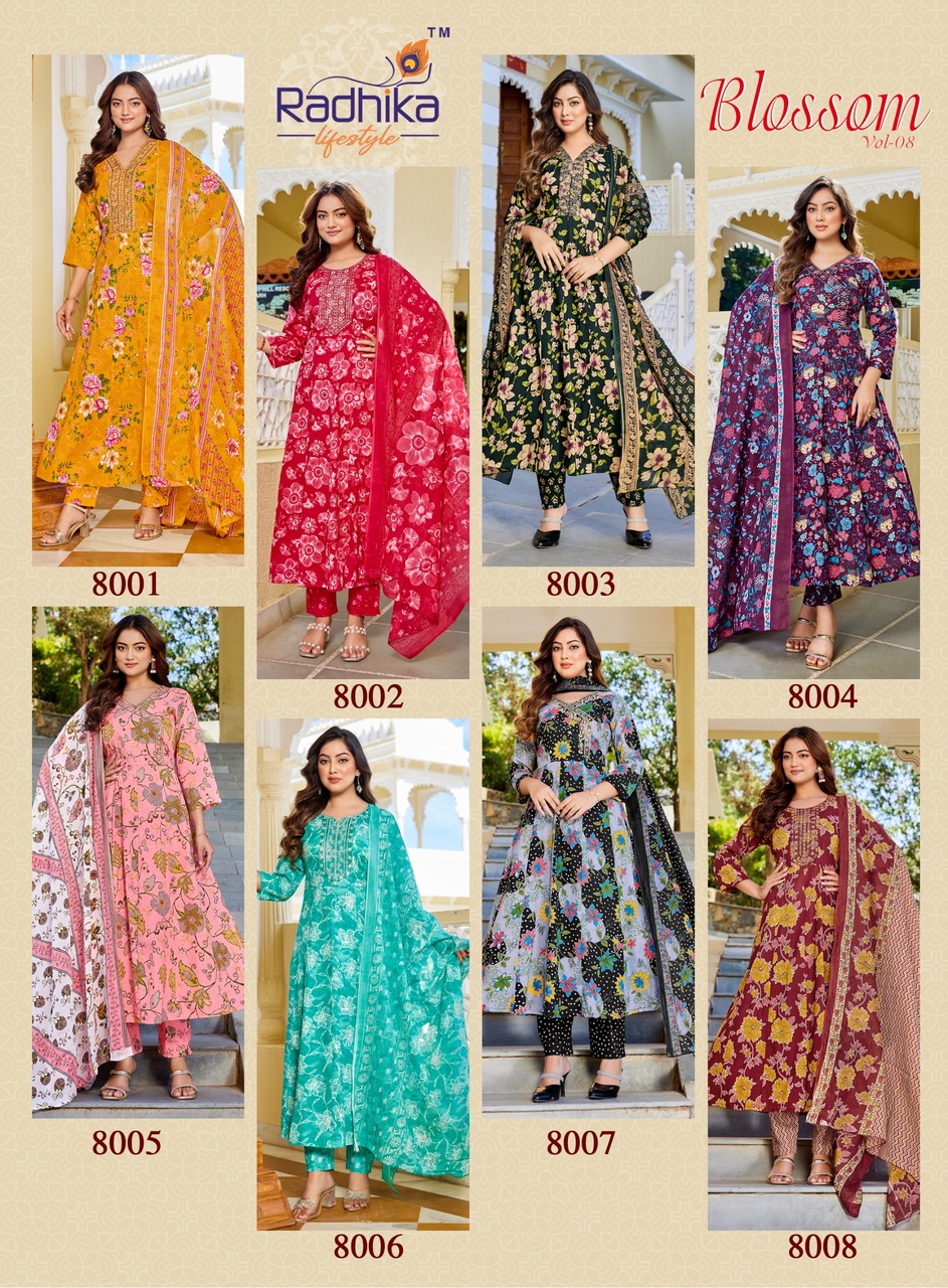 Radhika Lifestyle Blossom 8  Printed Salwar Kameez Catalog collection 12