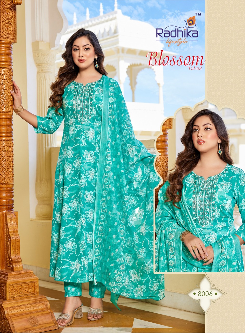 Radhika Lifestyle Blossom 8  Printed Salwar Kameez Catalog collection 4