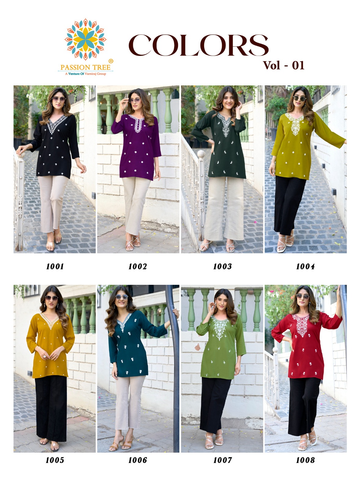 Passion Tree Colors Lucknowi Work Kurtis Catalog collection 9