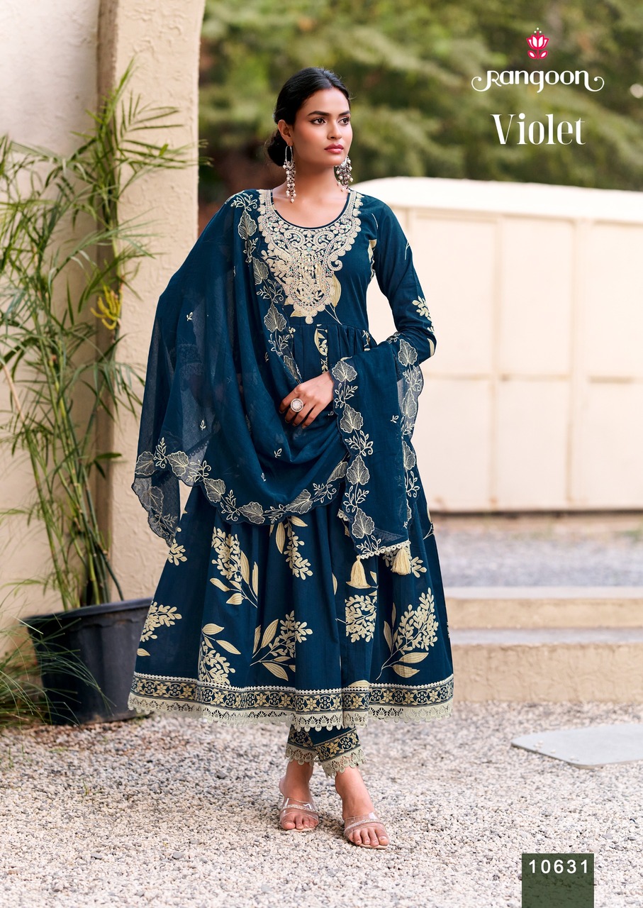 Rangoon Violet Cotton Salwar Kameez Catalog collection 3