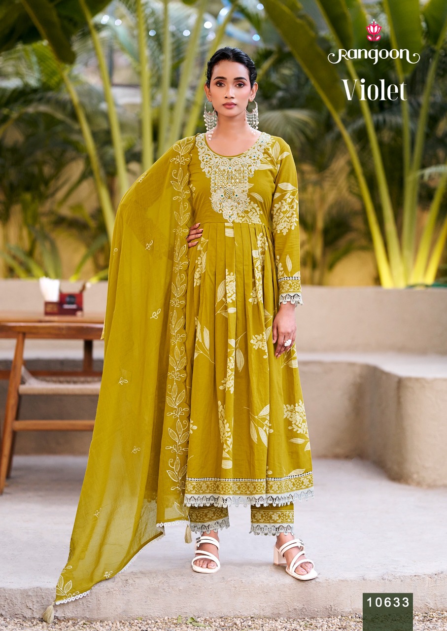 Rangoon Violet Cotton Salwar Kameez Catalog collection 7