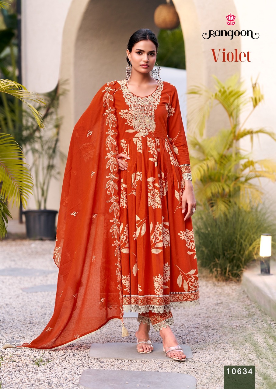 Rangoon Violet Cotton Salwar Kameez Catalog collection 1