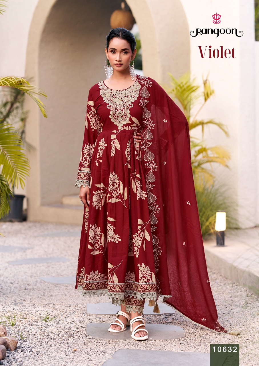 Rangoon Violet Cotton Salwar Kameez Catalog collection 2