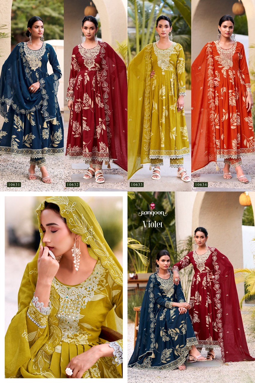 Rangoon Violet Cotton Salwar Kameez Catalog collection 6