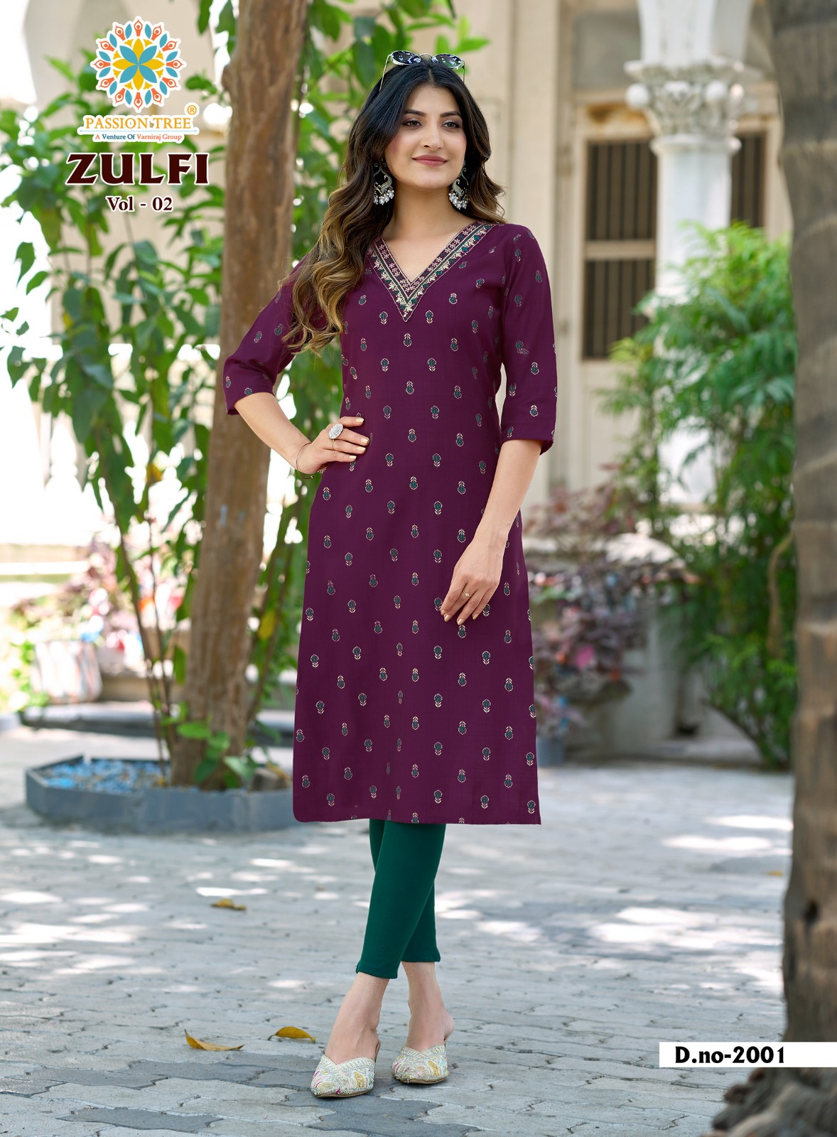 Passion Tree Zulfi Vol 2 Straight Cut Kurti Catalog collection 7