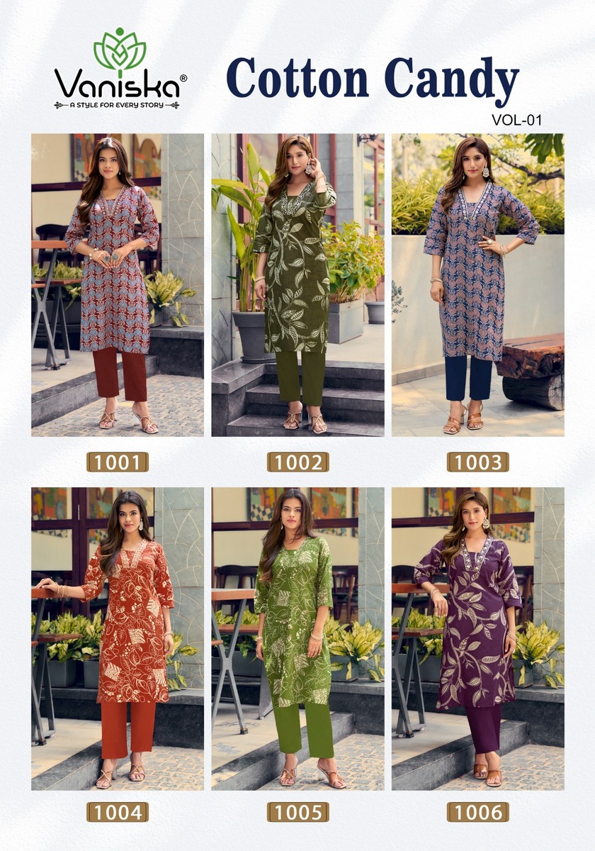 Vaniska Cotton Candy Kurtis With Bottom Catalog collection 1