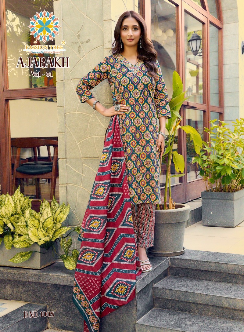 Passion Tree Ajarakh Printed Salwar Kameez Catalog collection 1