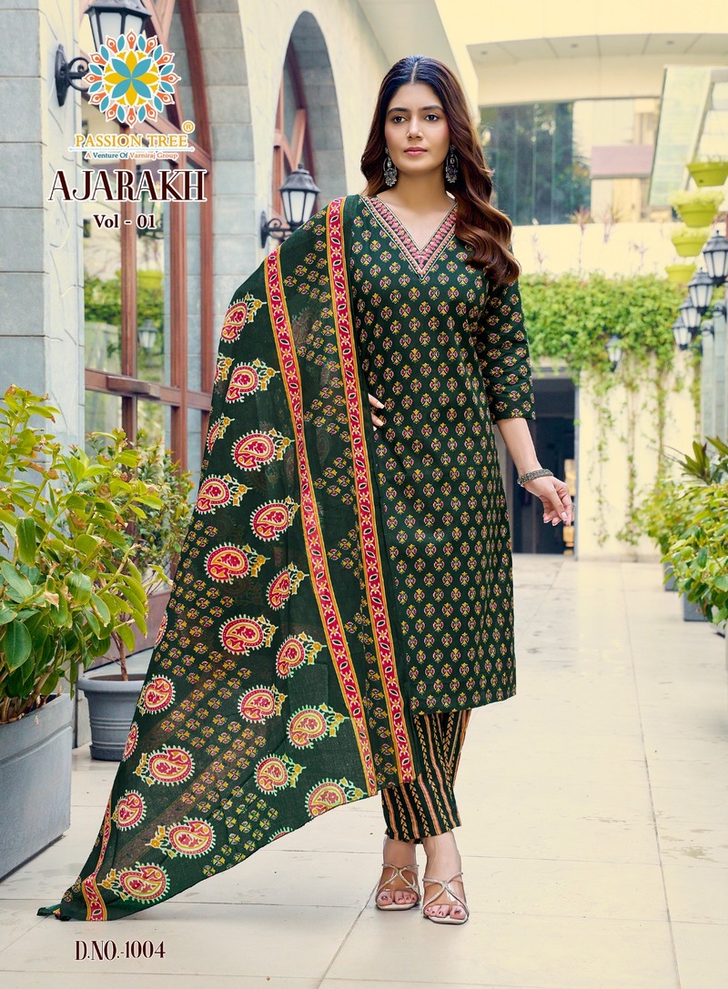 Passion Tree Ajarakh Printed Salwar Kameez Catalog collection 5