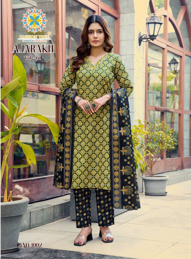 Passion Tree Ajarakh Printed Salwar Kameez Catalog collection 8