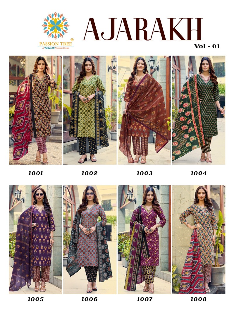 Passion Tree Ajarakh Printed Salwar Kameez Catalog collection 9