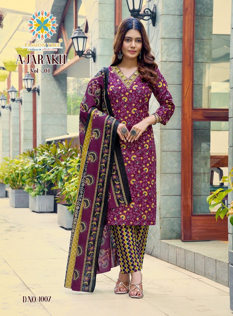Passion Tree Ajarakh Printed Salwar Kameez Catalog collection 2
