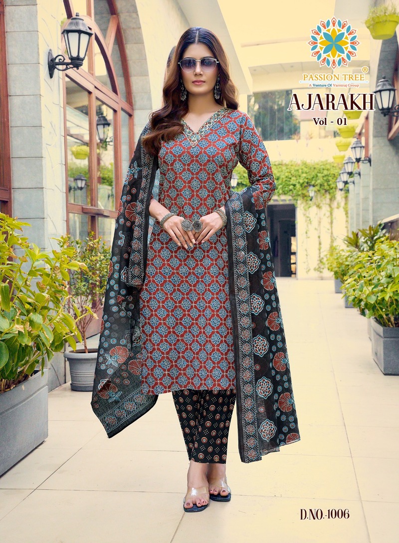 Passion Tree Ajarakh Printed Salwar Kameez Catalog collection 3