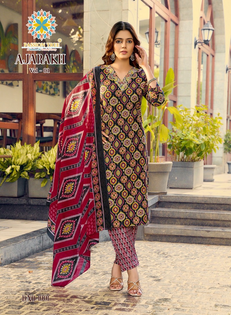 Passion Tree Ajarakh Printed Salwar Kameez Catalog collection 7