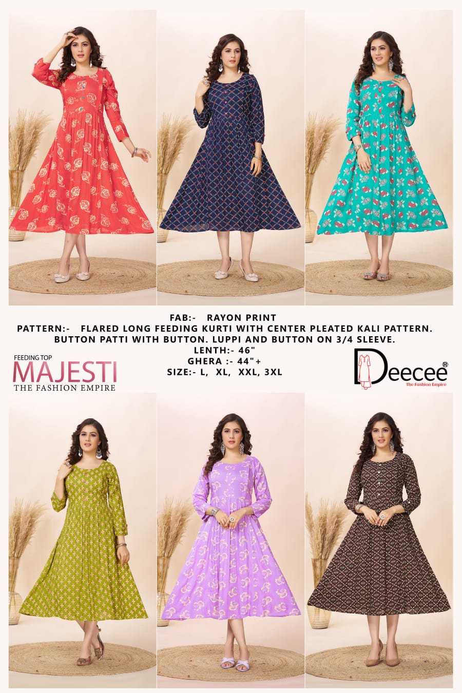 Dee Cee Majesti Feeding Kurtis Catalog collection 1