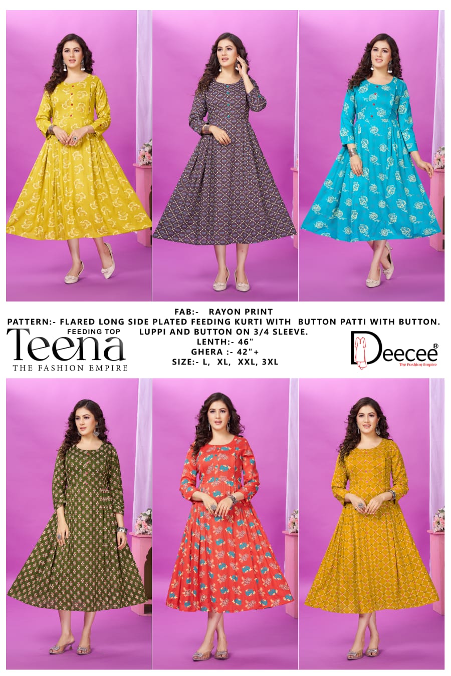 Dee Cee Teena Feeding Kurtis Catalog collection 1