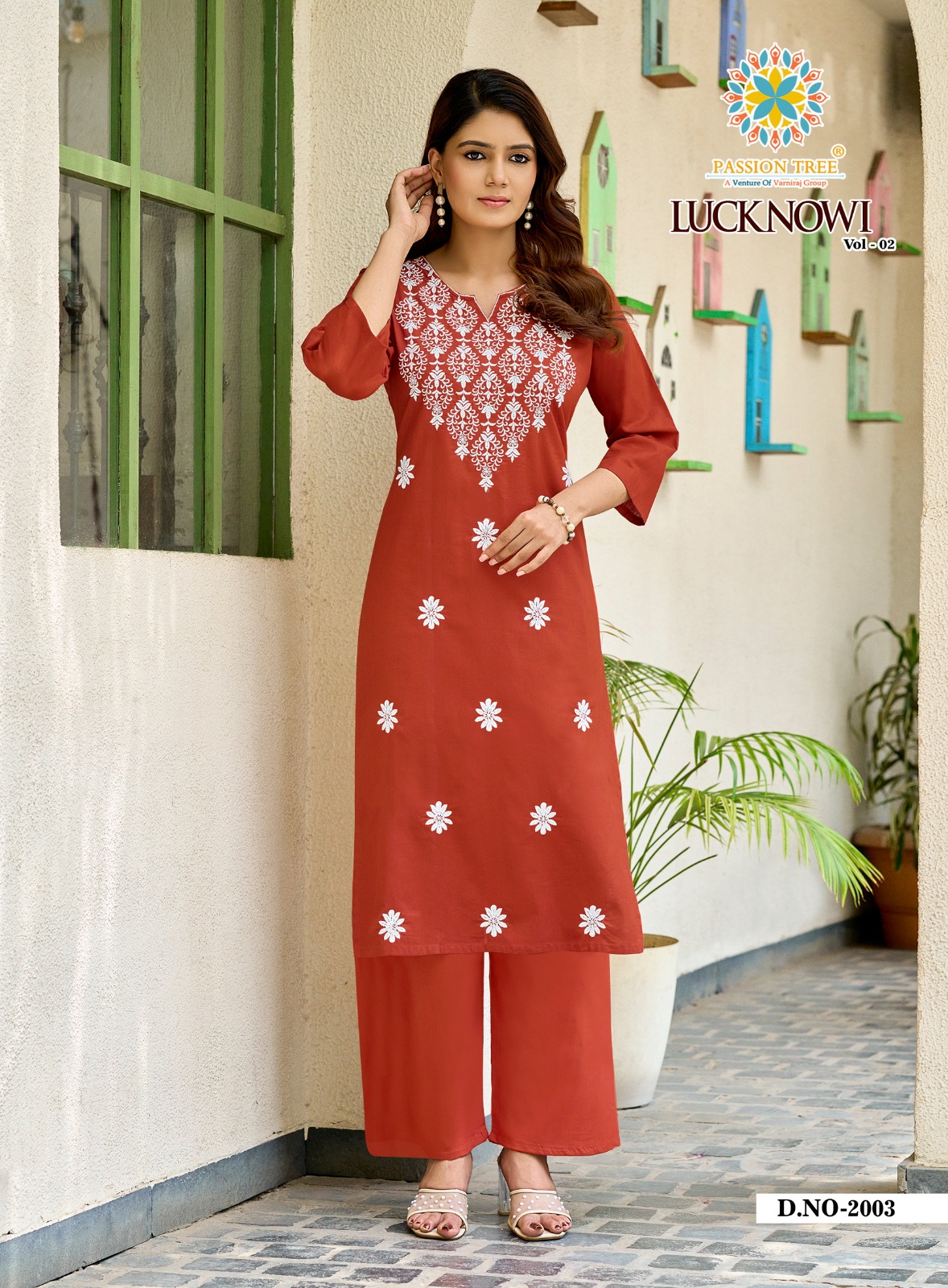 Passion Tree Lucknowi Vol 2 Kurti Palazzo Set Catalog collection 5