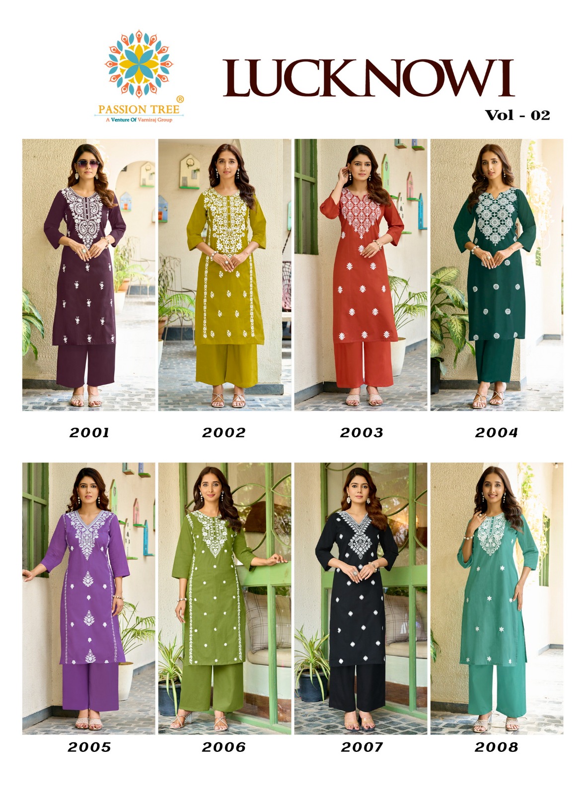 Passion Tree Lucknowi Vol 2 Kurti Palazzo Set Catalog collection 10