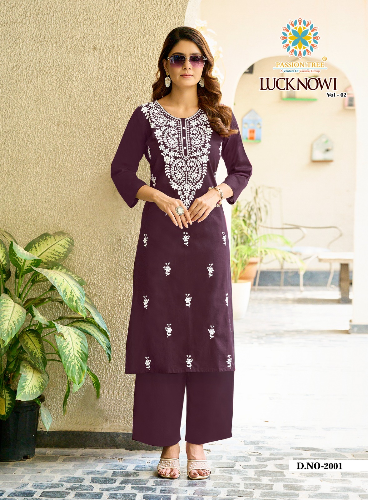 Passion Tree Lucknowi Vol 2 Kurti Palazzo Set Catalog collection 7