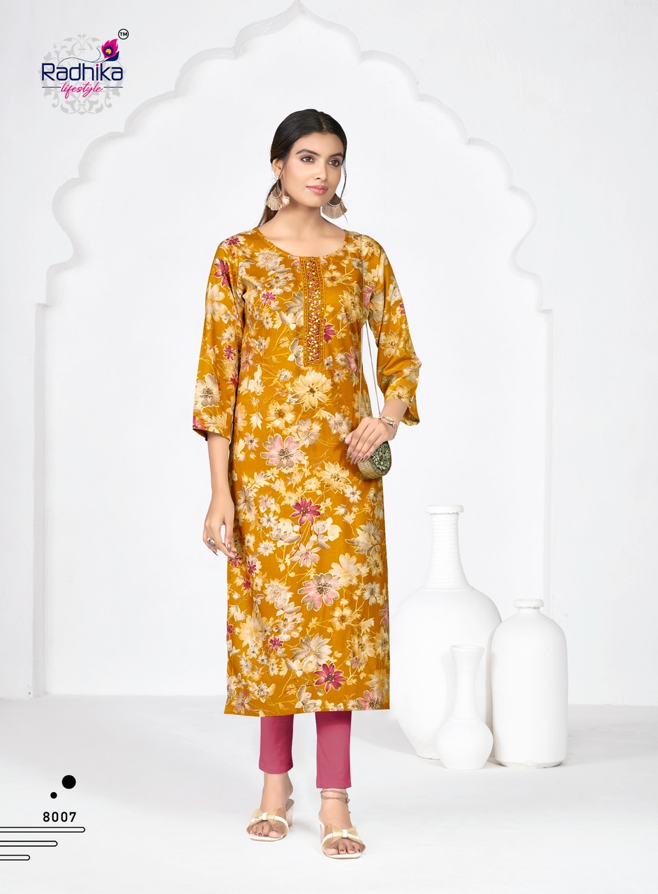 Radhika Lifestyle Alisha Vol 8 Rayon Kurti Catalog collection 13