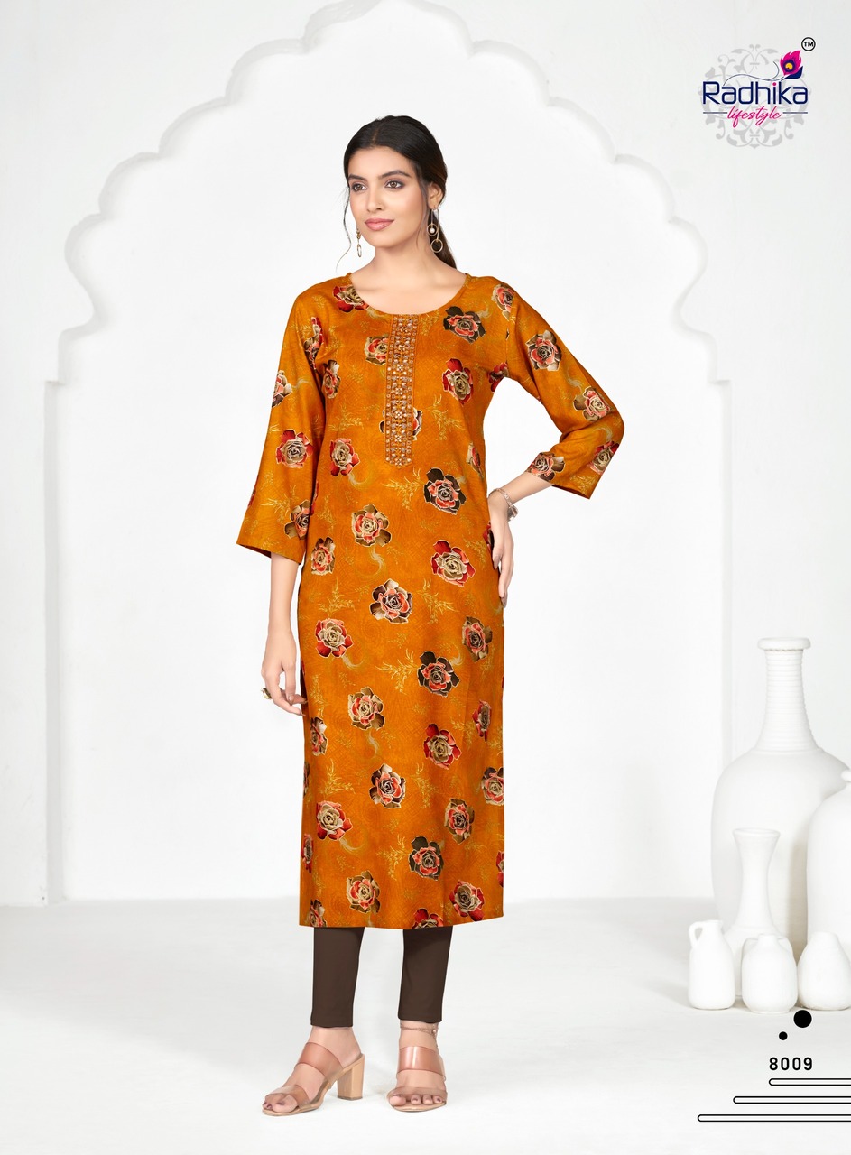 Radhika Lifestyle Alisha Vol 8 Rayon Kurti Catalog collection 5