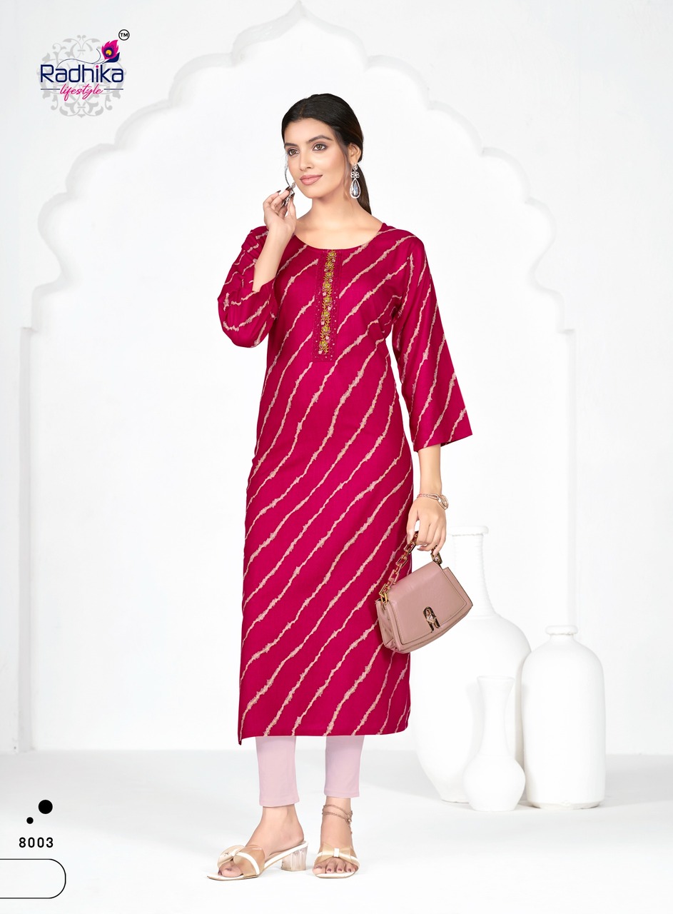 Radhika Lifestyle Alisha Vol 8 Rayon Kurti Catalog collection 11