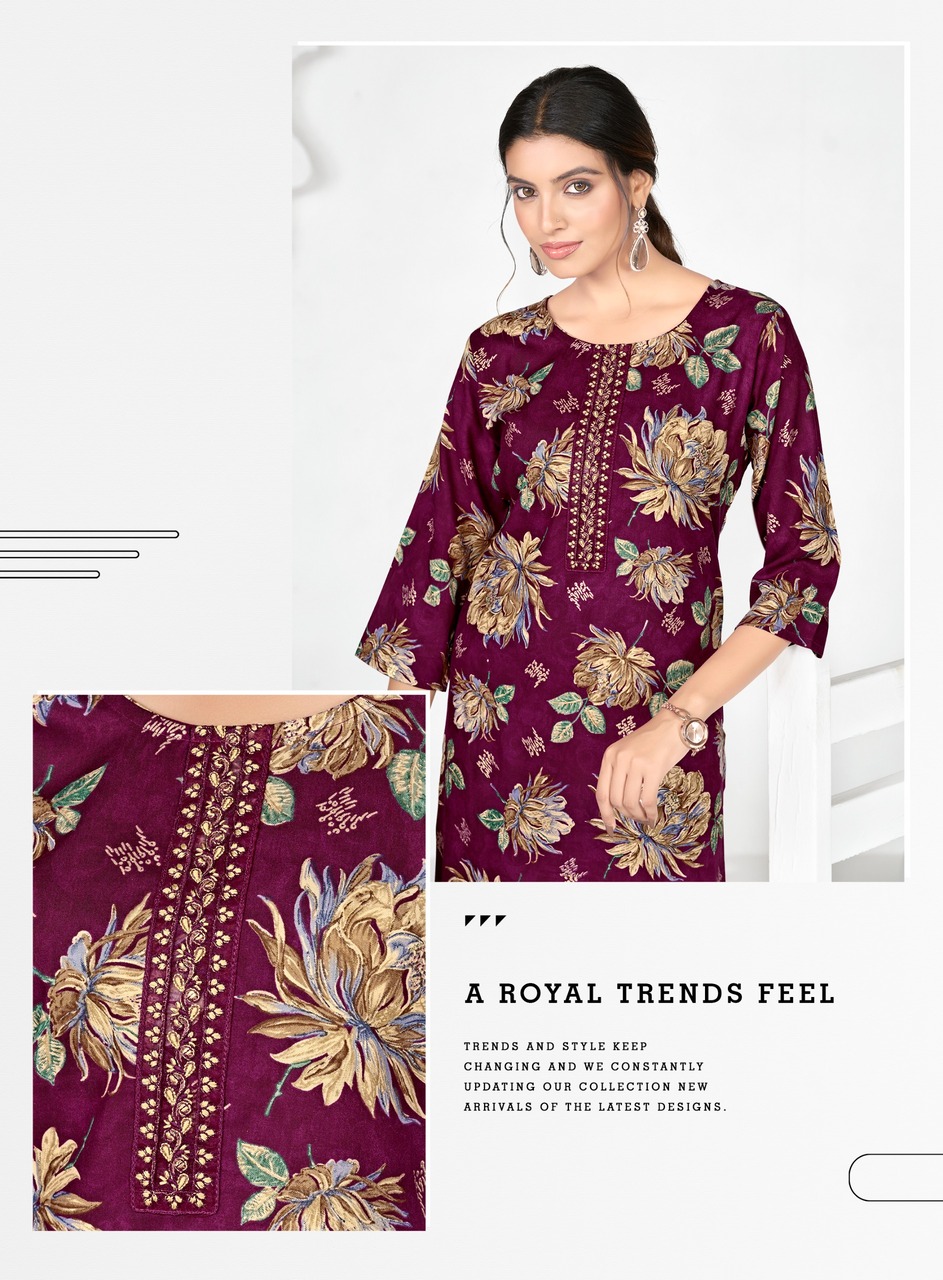 Radhika Lifestyle Alisha Vol 8 Rayon Kurti Catalog collection 16