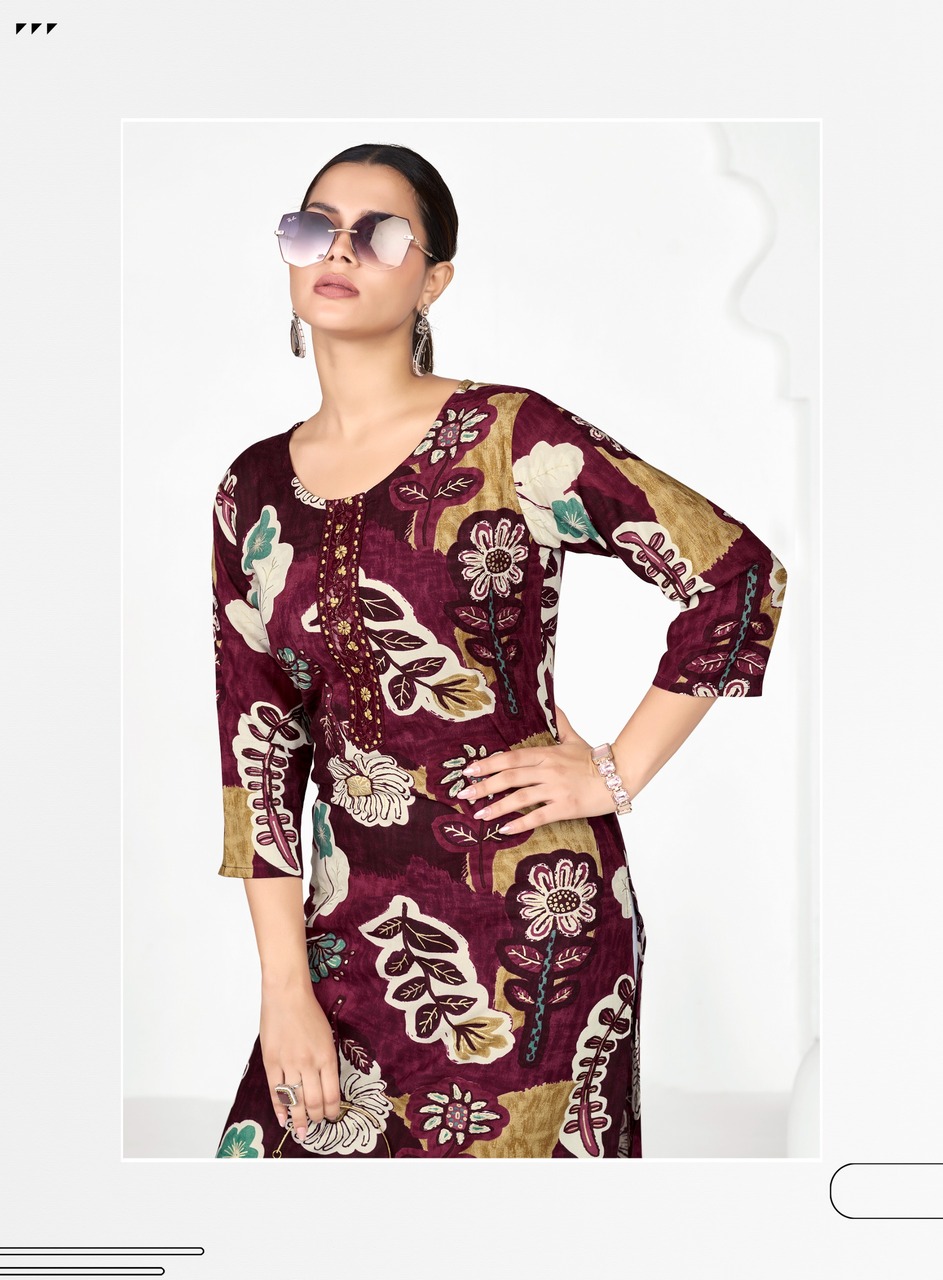 Radhika Lifestyle Alisha Vol 8 Rayon Kurti Catalog collection 1