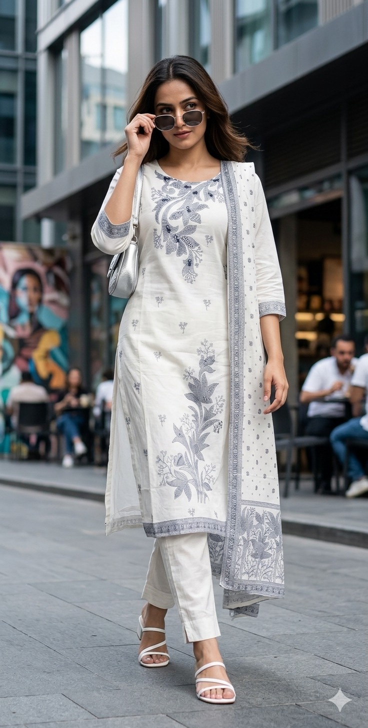 Aarvee Creation White Readymade Dress Size Set collection 3