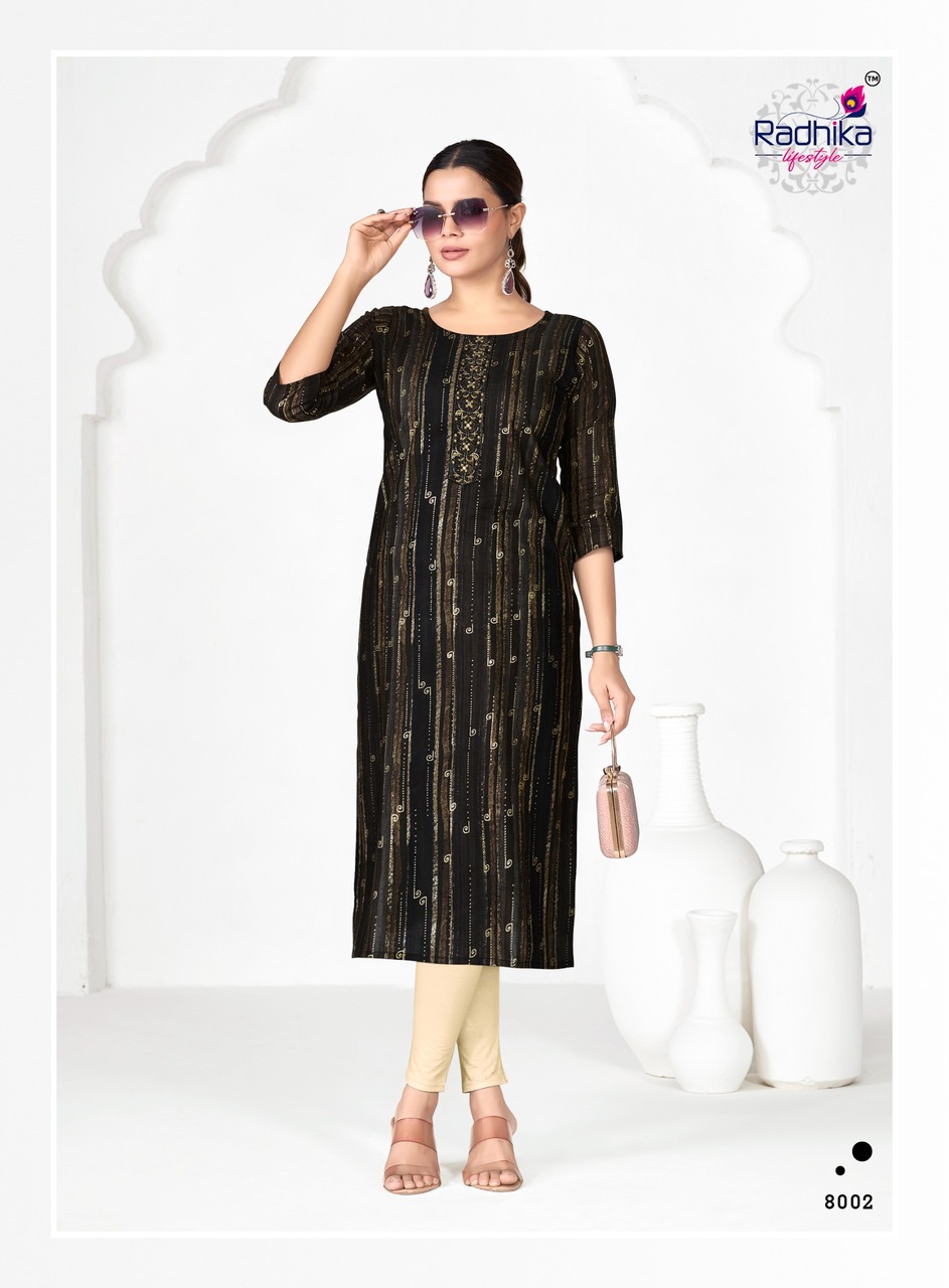 Radhika Lifestyle Alisha Vol 8 Rayon Kurti Catalog collection 19