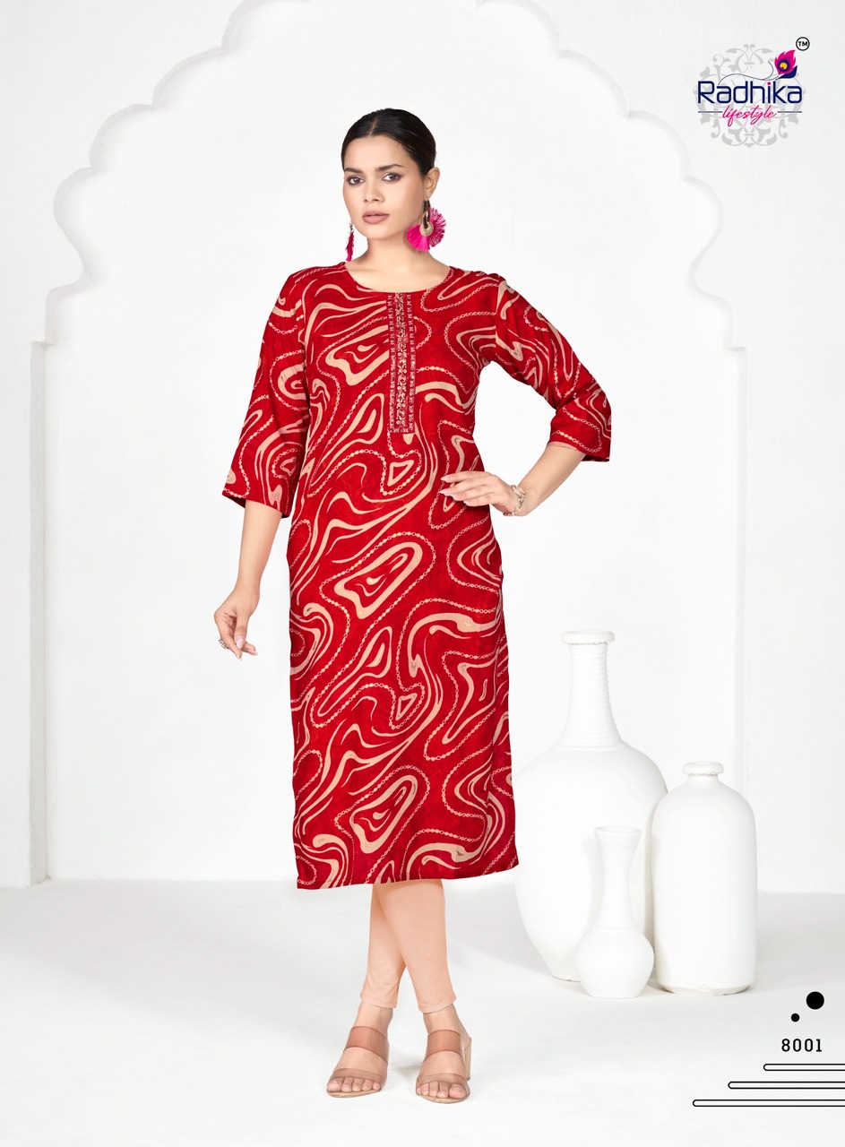 Radhika Lifestyle Alisha Vol 8 Rayon Kurti Catalog collection 3